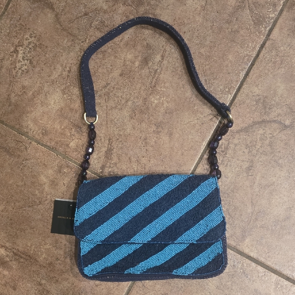 America & beyond blue Striped Women's Bag